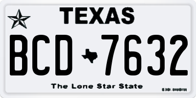 TX license plate BCD7632