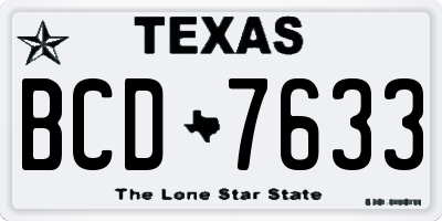 TX license plate BCD7633