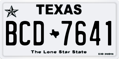 TX license plate BCD7641