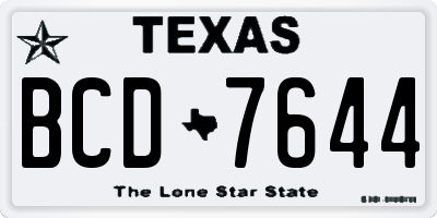 TX license plate BCD7644