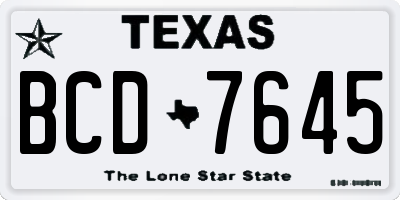 TX license plate BCD7645