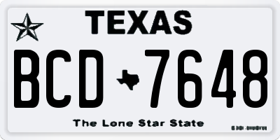 TX license plate BCD7648