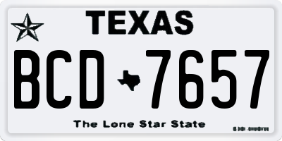 TX license plate BCD7657