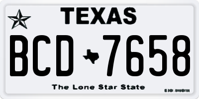 TX license plate BCD7658