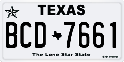 TX license plate BCD7661
