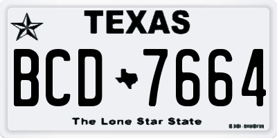 TX license plate BCD7664