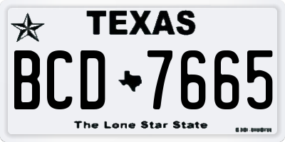 TX license plate BCD7665