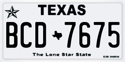 TX license plate BCD7675