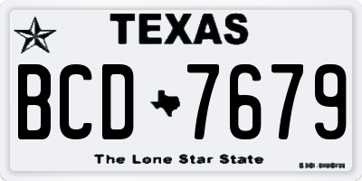 TX license plate BCD7679