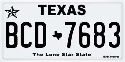 TX license plate BCD7683