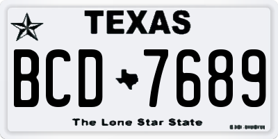 TX license plate BCD7689