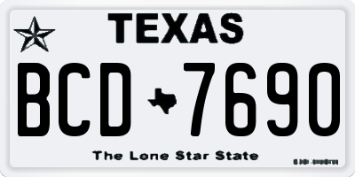 TX license plate BCD7690