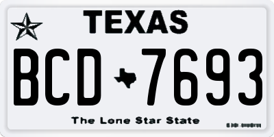 TX license plate BCD7693