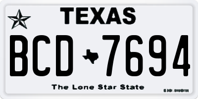 TX license plate BCD7694