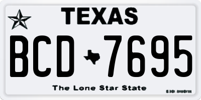 TX license plate BCD7695