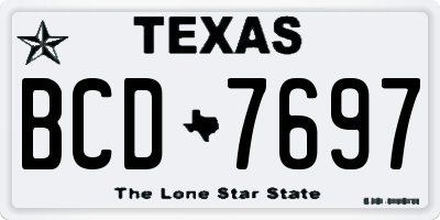 TX license plate BCD7697