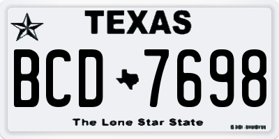 TX license plate BCD7698