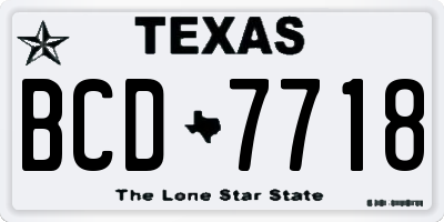 TX license plate BCD7718