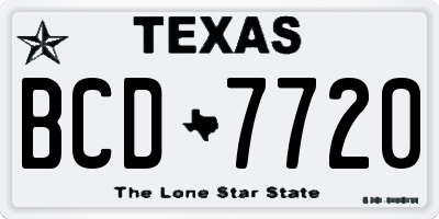 TX license plate BCD7720