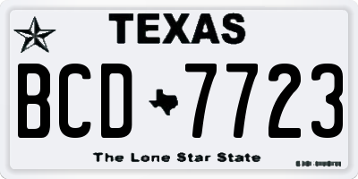 TX license plate BCD7723