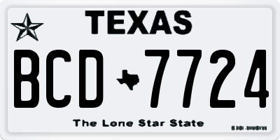 TX license plate BCD7724