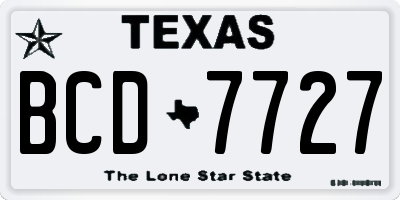 TX license plate BCD7727