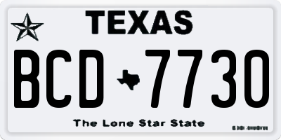 TX license plate BCD7730