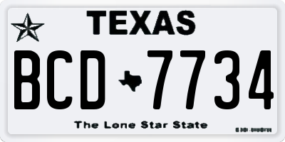 TX license plate BCD7734