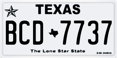 TX license plate BCD7737