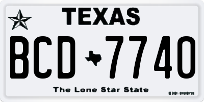 TX license plate BCD7740