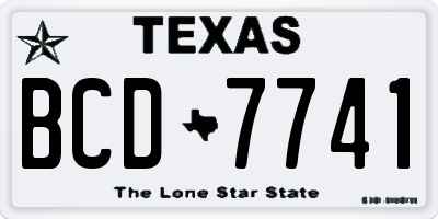 TX license plate BCD7741