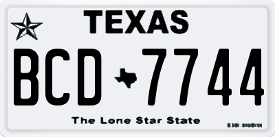 TX license plate BCD7744