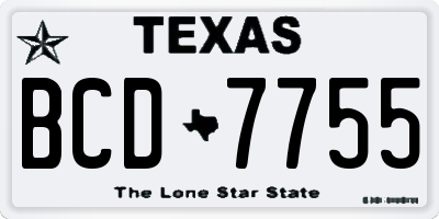 TX license plate BCD7755