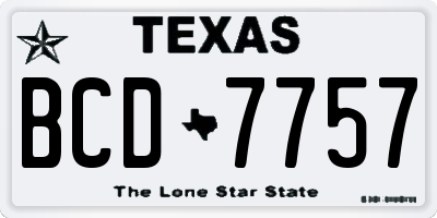 TX license plate BCD7757