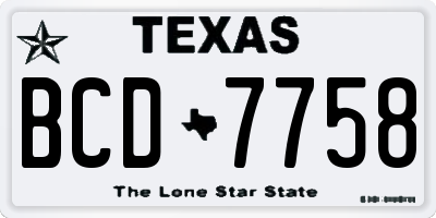 TX license plate BCD7758