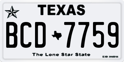 TX license plate BCD7759
