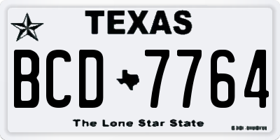 TX license plate BCD7764