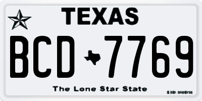 TX license plate BCD7769
