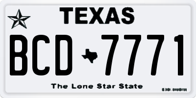 TX license plate BCD7771