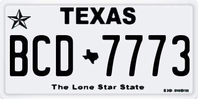 TX license plate BCD7773