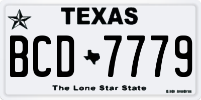 TX license plate BCD7779