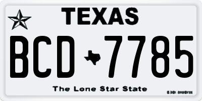 TX license plate BCD7785