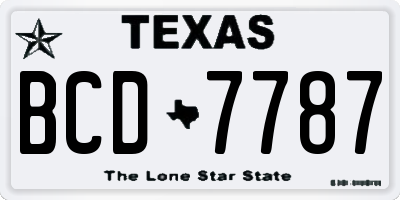 TX license plate BCD7787