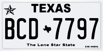 TX license plate BCD7797