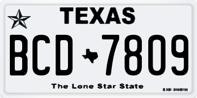 TX license plate BCD7809