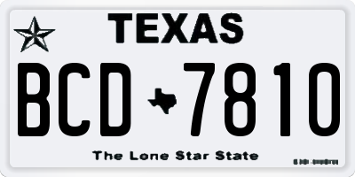 TX license plate BCD7810