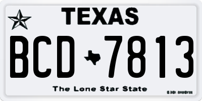 TX license plate BCD7813