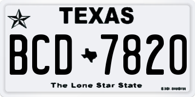 TX license plate BCD7820