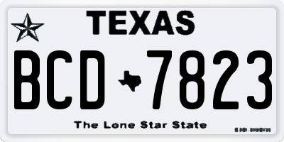 TX license plate BCD7823