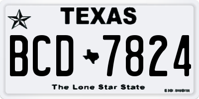 TX license plate BCD7824